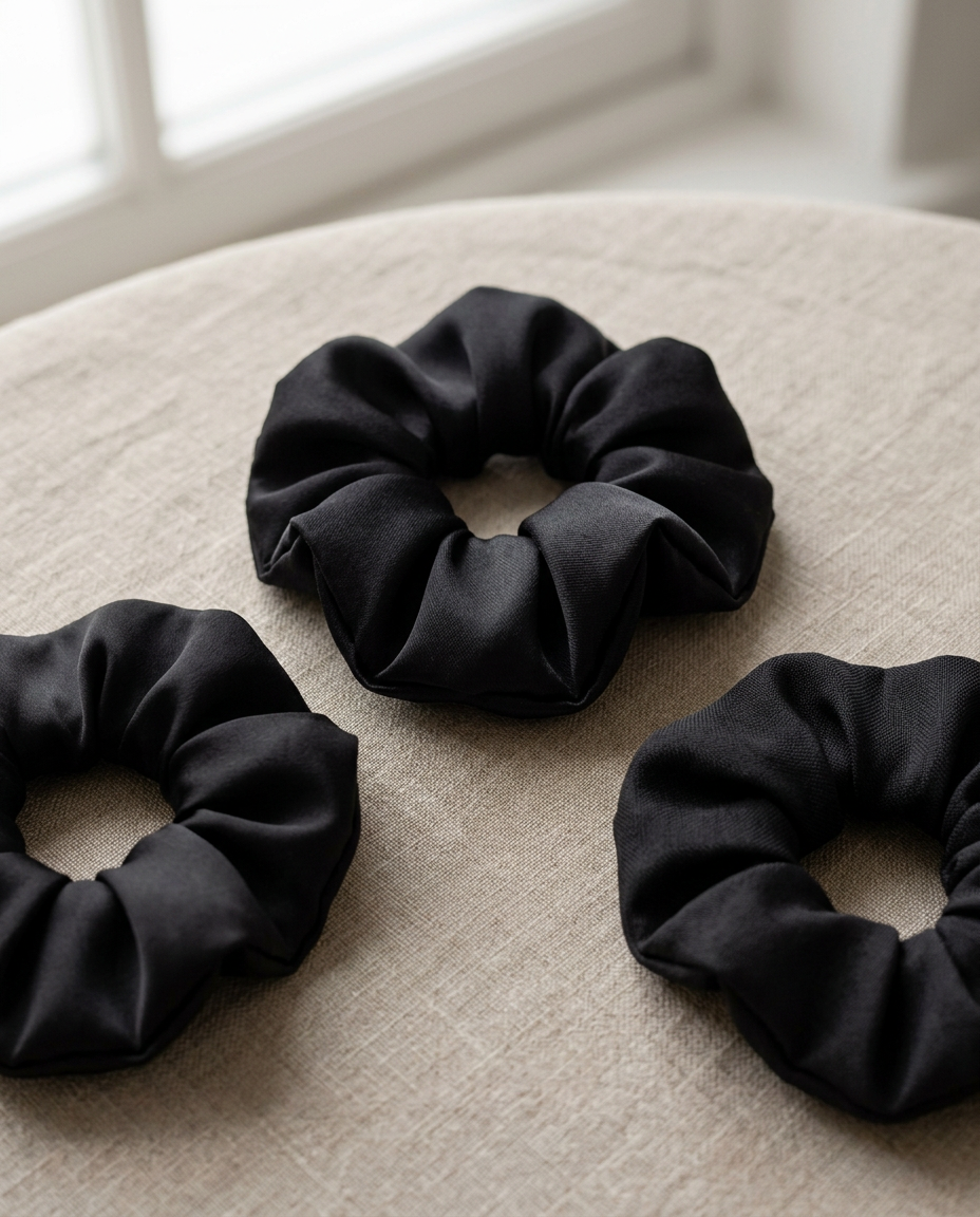 Scrunchies que cuidan tu cabello negro