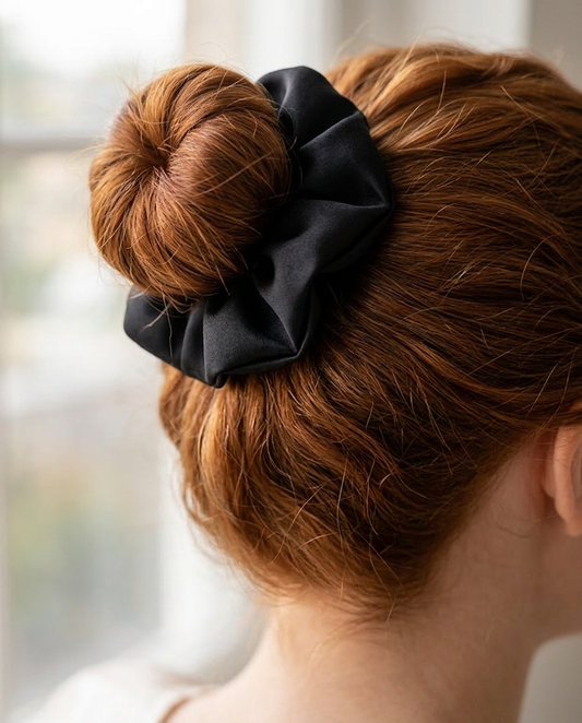 Scrunchies que cuidan tu cabello negro