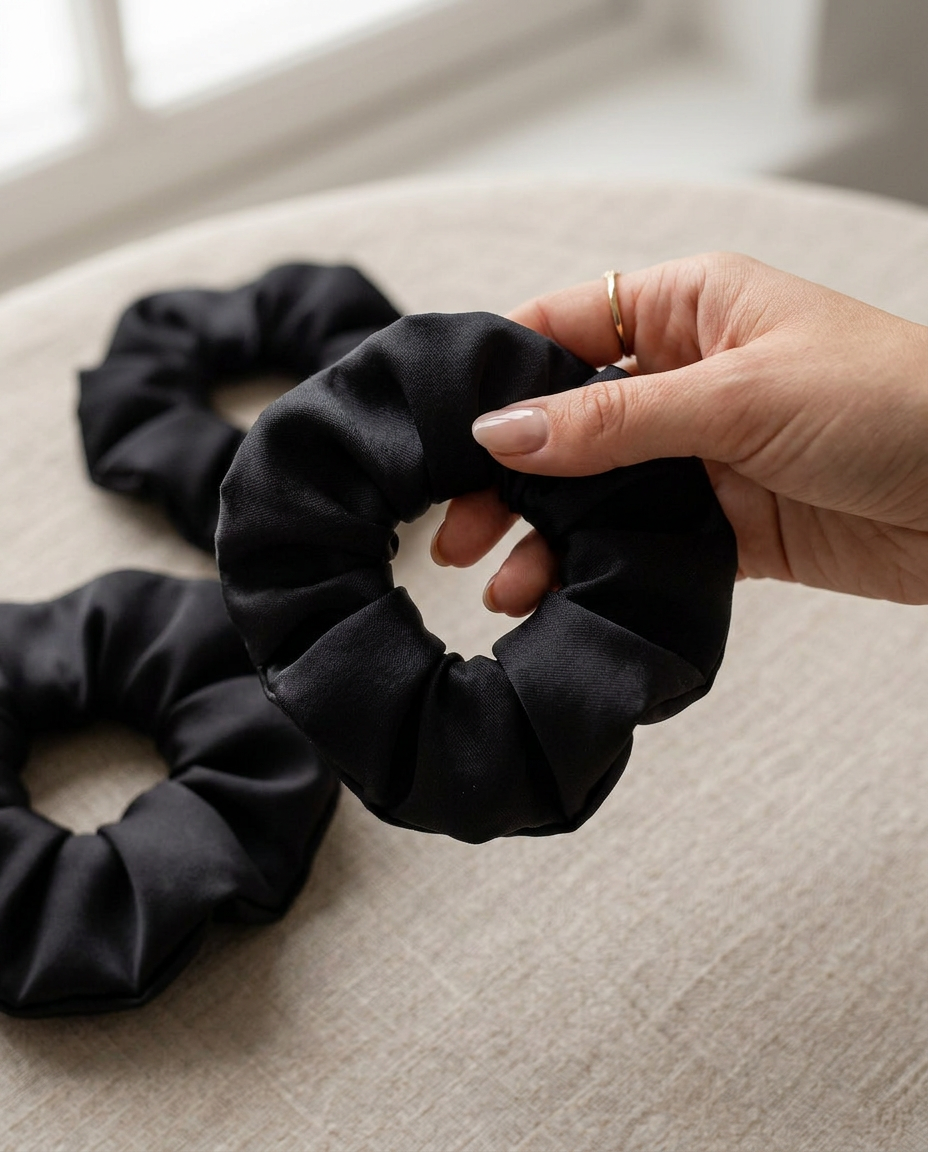 Scrunchies que cuidan tu cabello negro