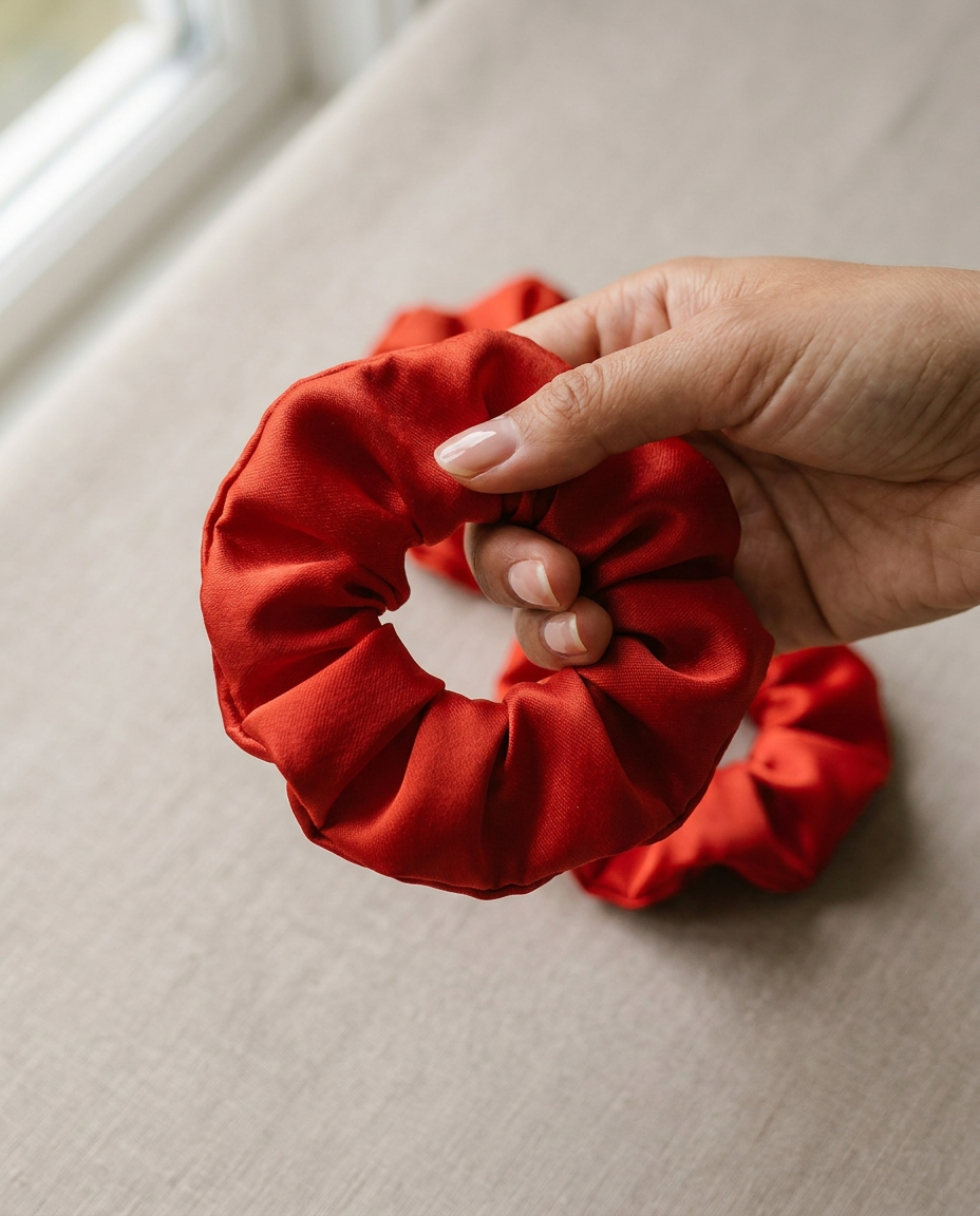 Scrunchies que cuidan tu cabello Rojo