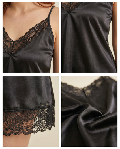 Pijama Batola con encaje suave y delicada Acacia Negro